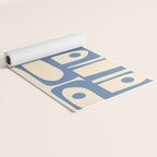 Mid Century Modern Piquet Multi Pattern in Blue and Cream Yoga Mat Gallery Image 2