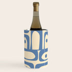 Mid Century Modern Piquet Multi Pattern in Blue and Cream Wine Chiller Gallery Image 3