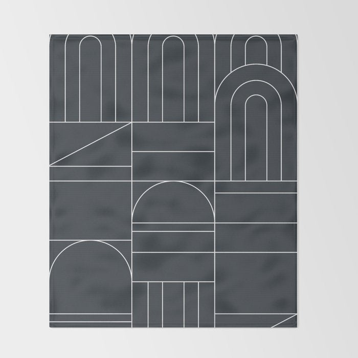 Deco Geometric 04 Black Throw Blanket Gallery Image 2