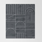Deco Geometric 04 Black Throw Blanket Gallery Image 2