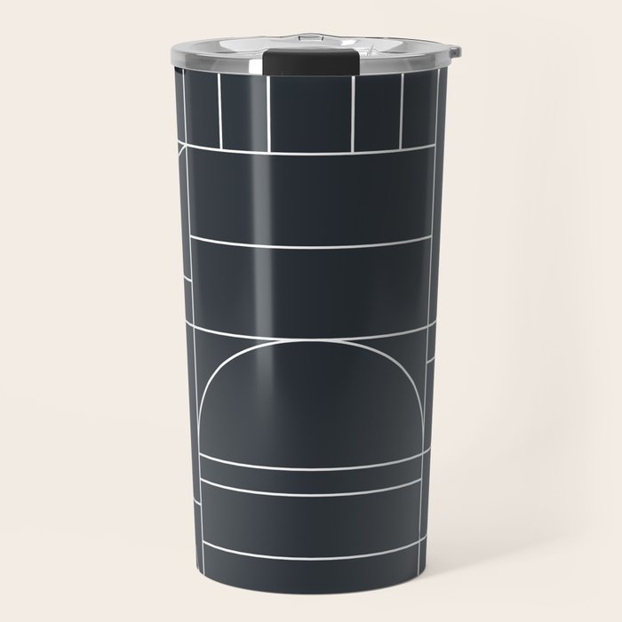 Deco Geometric 04 Black Travel Mug Gallery Image 1