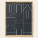 Deco Geometric 04 Black Serving Tray Gallery Image 1