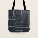 Deco Geometric 04 Black Tote Bag Gallery Image 1