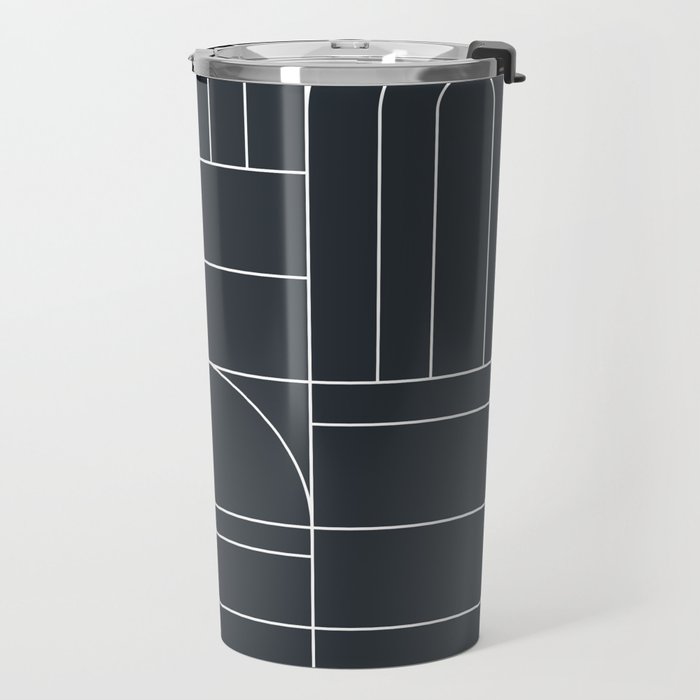 Deco Geometric 04 Black Travel Mug Gallery Image 2