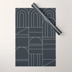 Deco Geometric 04 Black Wrapping Paper Gallery Image 1