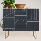 Deco Geometric 04 Black Credenza Gallery Image 1