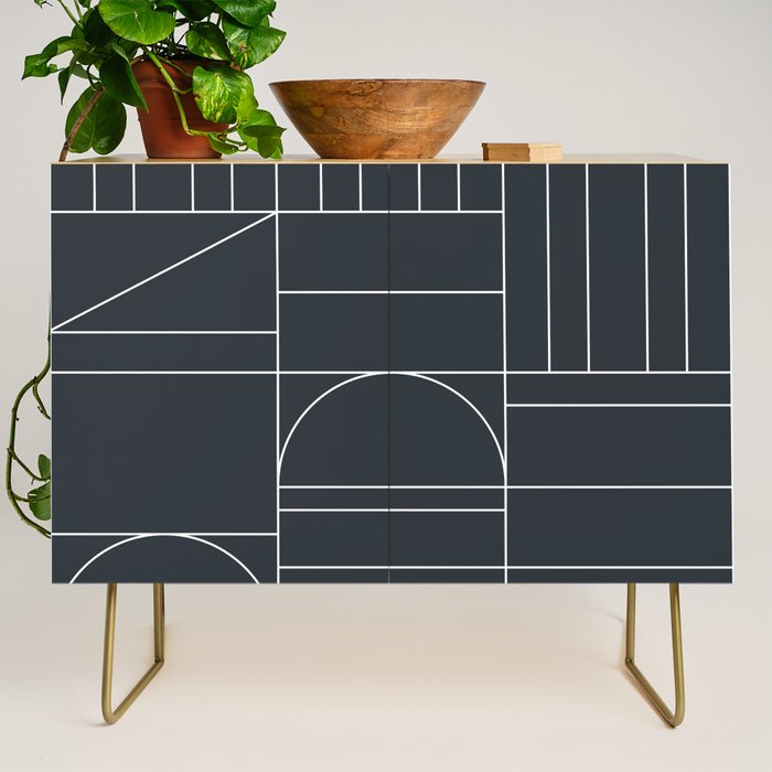 Deco Geometric 04 Black Credenza Gallery Image 1