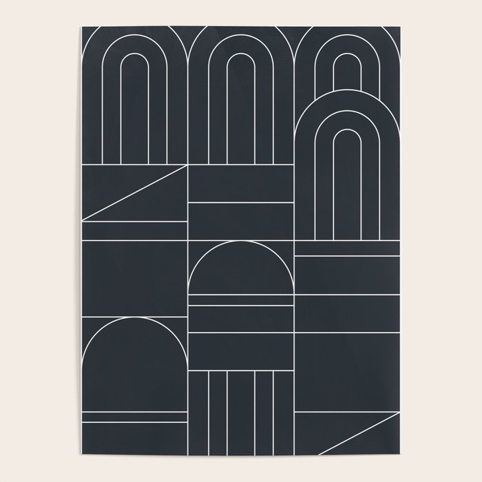 Deco Geometric 04 Black Poster Gallery Image 4