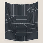 Deco Geometric 04 Black Wall Tapestry Gallery Image 4