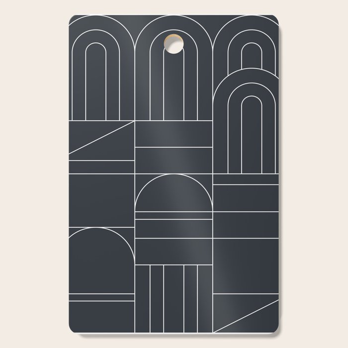 Deco Geometric 04 Black Cutting Board Gallery Image 1