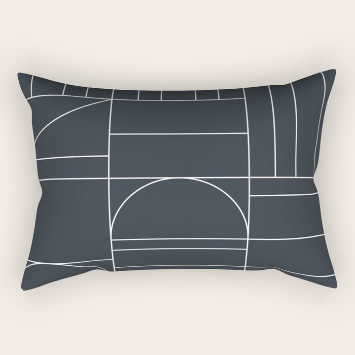 Deco Geometric 04 Black Rectangular Pillow Gallery Image 1