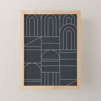 Deco Geometric 04 Black Mini Art Print Gallery Image 1