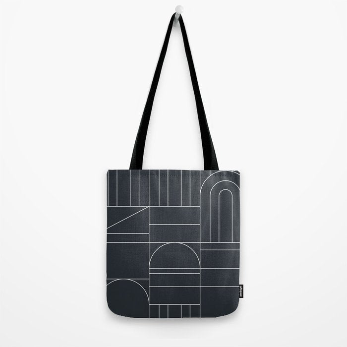 Deco Geometric 04 Black Tote Bag Gallery Image 2