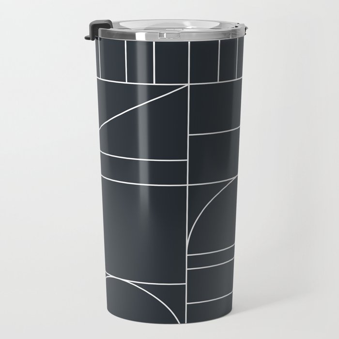 Deco Geometric 04 Black Travel Mug Gallery Image 3