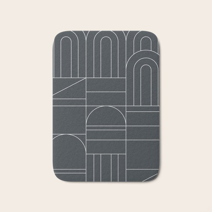 Deco Geometric 04 Black Bath Mat Gallery Image 1