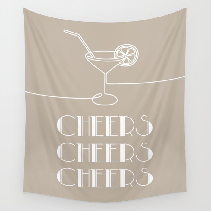 Cheers Cocktail (Beige) Wall Tapestry Gallery Image 1