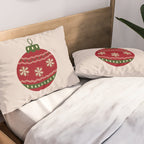 Christmas Bauble Red Pillow Sham Gallery Image 2