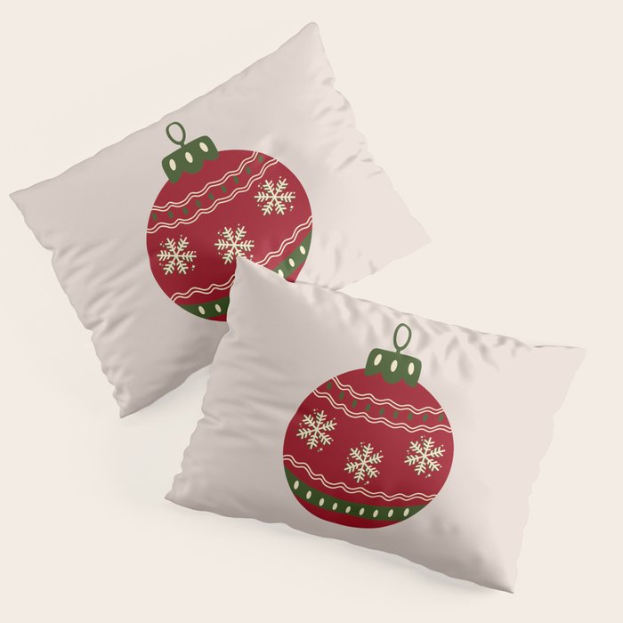 Christmas Bauble Red Pillow Sham Gallery Image 3
