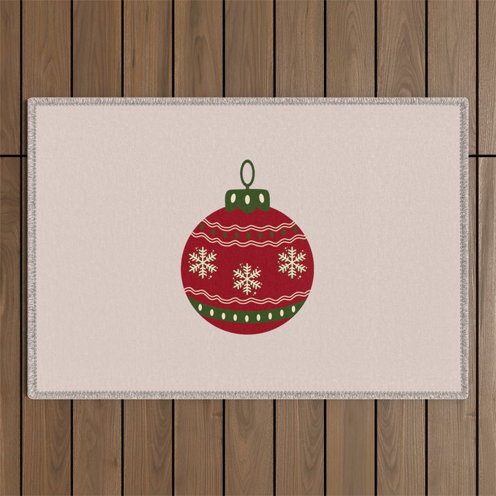Christmas Bauble Red Outdoor Rug Gallery Image 1