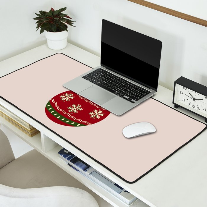 Christmas Bauble Red Desk Mat Gallery Image 2