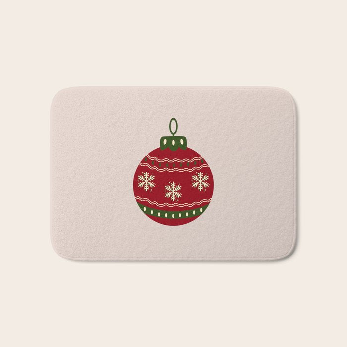 Christmas Bauble Red Bath Mat Gallery Image 1