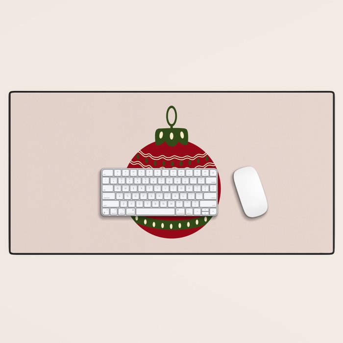 Christmas Bauble Red Desk Mat Gallery Image 1