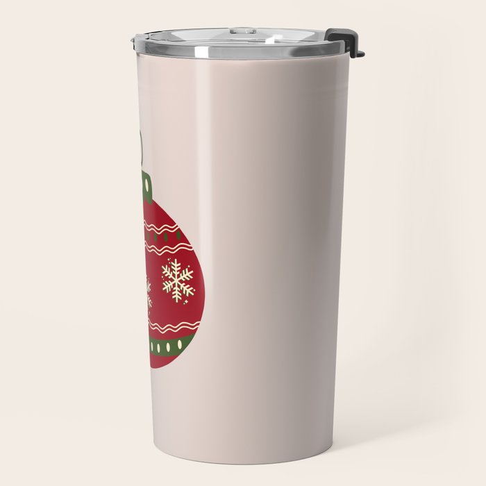 Christmas Bauble Red Travel Mug Gallery Image 2