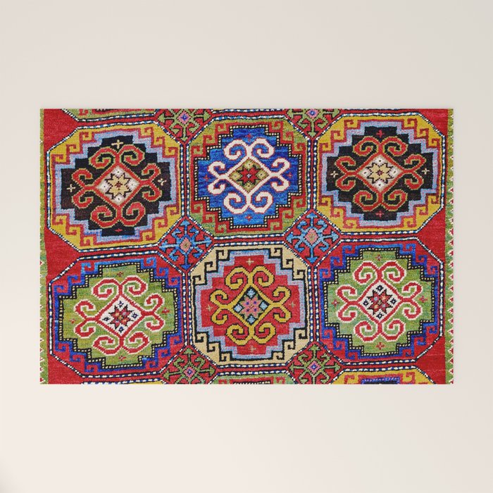 19th Century Armenian Kazak dated 1896 Welcome Mat Gallery Image 1