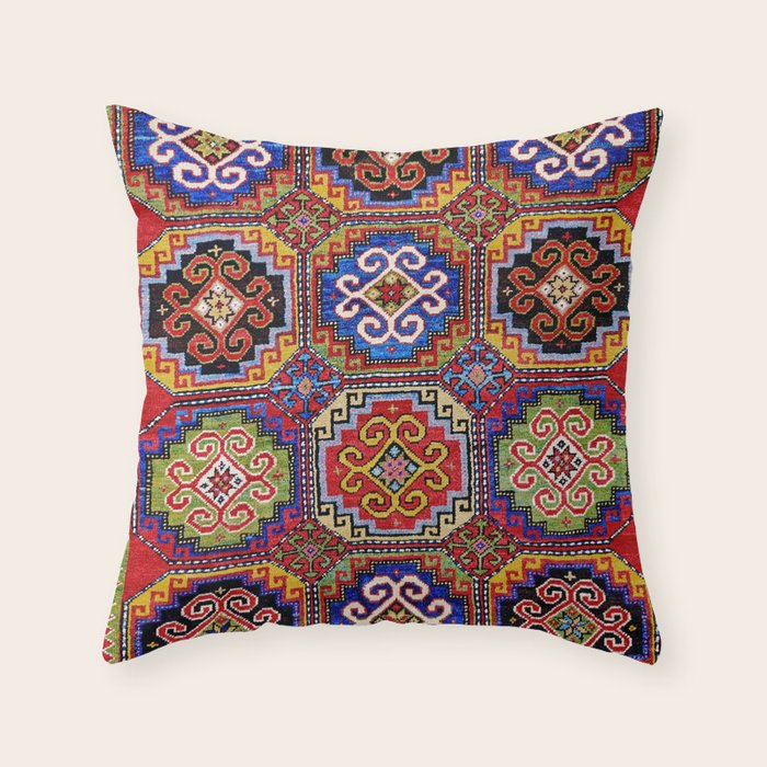 19th Century Armenian Kazak dated 1896 Throw Pillow Gallery Image 6
