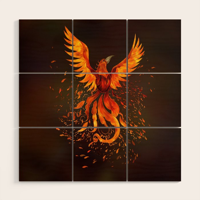 Rising Phoenix Bird  Wood Wall Art Gallery Image 1