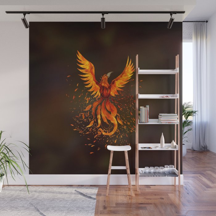 Rising Phoenix Bird  Wall Mural Gallery Image 1