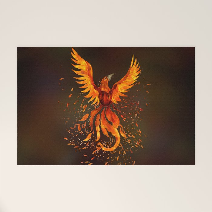 Rising Phoenix Bird  Welcome Mat Gallery Image 1
