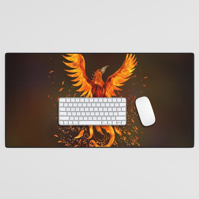 Rising Phoenix Bird  Desk Mat Gallery Image 1