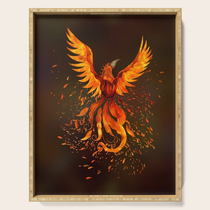 Rising Phoenix Bird  Serving Tray Gallery Image 1