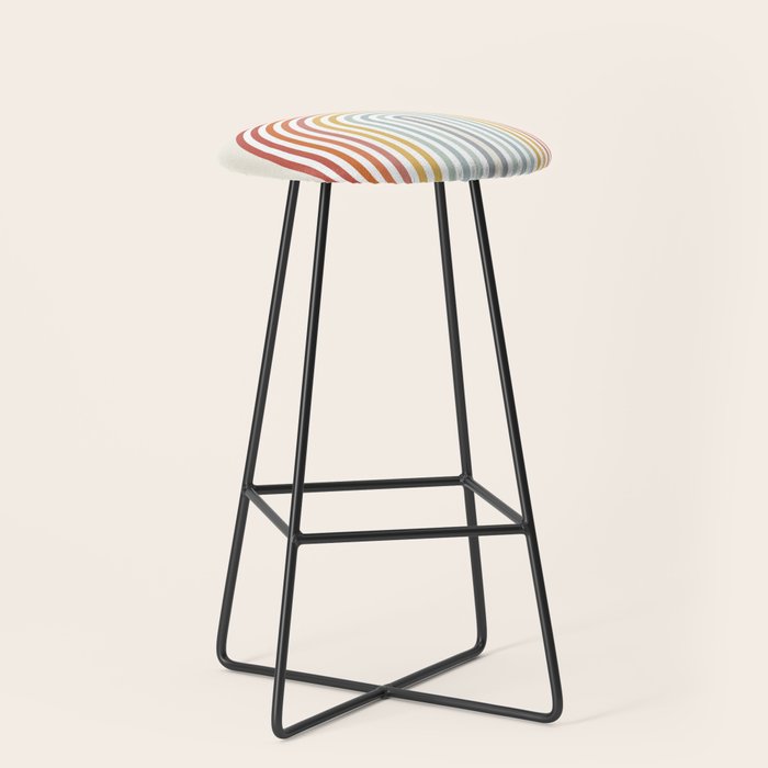 Minimalist colorful rainbow lines  Stool Gallery Image 1