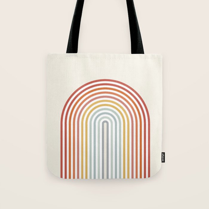 Minimalist colorful rainbow lines  Tote Bag Gallery Image 1