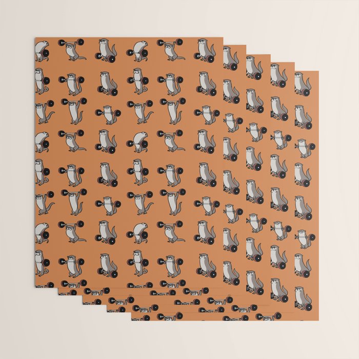 Olympic Lifting Otter Wrapping Paper Gallery Image 3