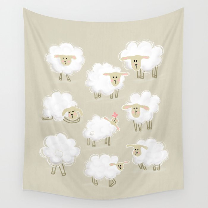 Herd of sheep Wall Tapestry Gallery Image 4