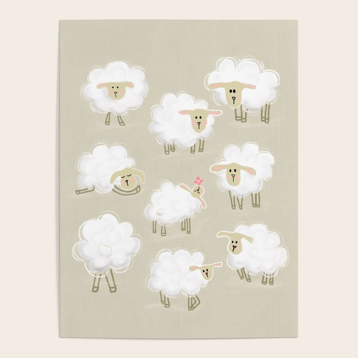 Herd of sheep Poster Gallery Image 4