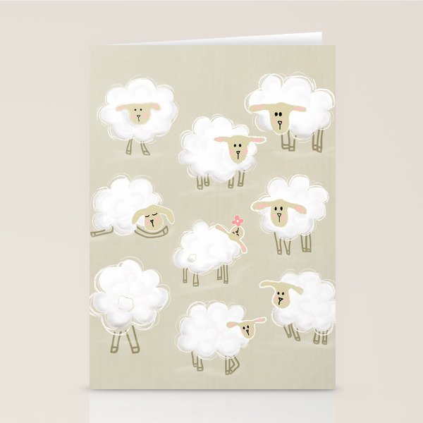 Herd of sheep Stationery Card Gallery Image 2