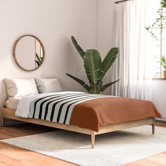 Burnt Orange x Stripes Comforter Gallery Image 2