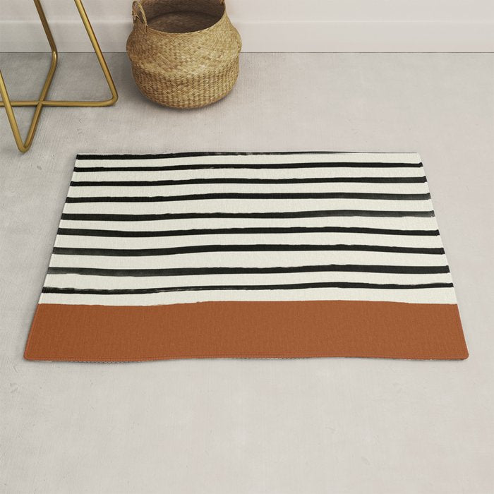 Burnt Orange x Stripes Rug Gallery Image 1