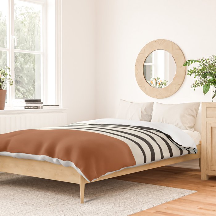 Burnt Orange x Stripes Duvet Cover Gallery Image 2