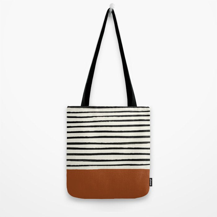 Burnt Orange x Stripes Tote Bag Gallery Image 2