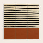 Burnt Orange x Stripes Wood Wall Art Gallery Image 1