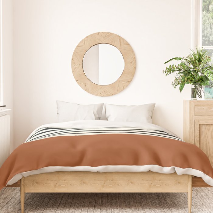 Burnt Orange x Stripes Duvet Cover Gallery Image 3