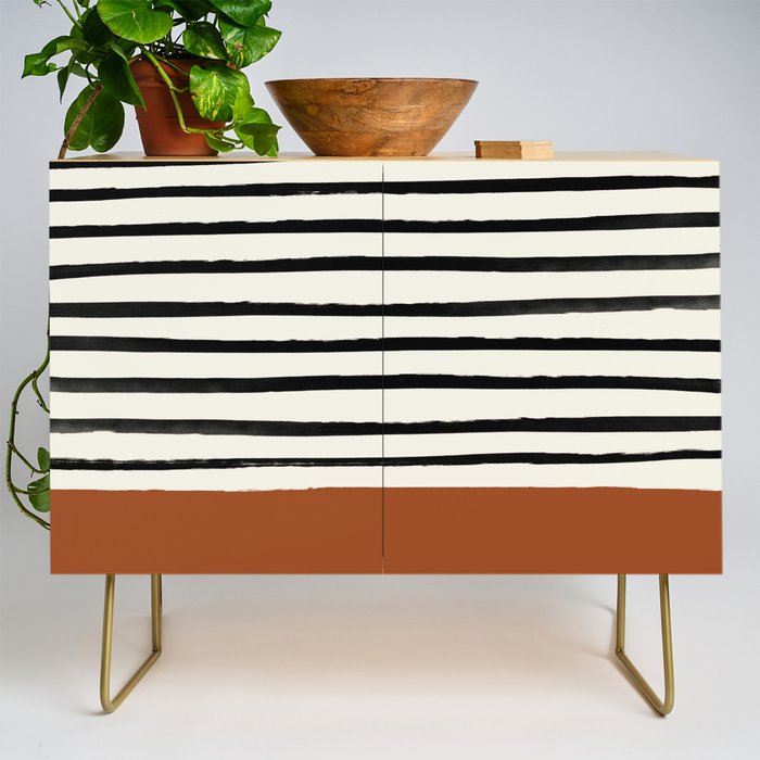 Burnt Orange x Stripes Credenza Gallery Image 1