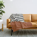 Burnt Orange x Stripes Throw Blanket Gallery Image 1