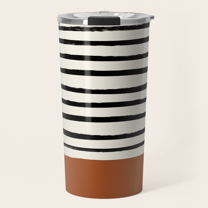 Burnt Orange x Stripes Travel Mug Gallery Image 1