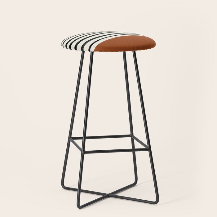Burnt Orange x Stripes Stool Gallery Image 1
